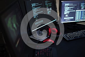 Computer screen showing code security