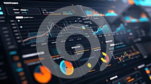 Computer Screen Displaying Various Graphs Analysis