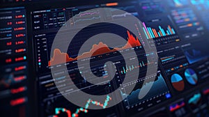 Computer Screen Displaying Multiple Graphs