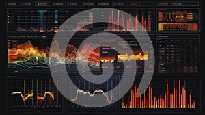 Computer Screen Showing Various Graphs