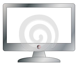Computer Screen Silver With Off Button