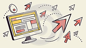 Computer Screen with User Interface Elements, vector design Generative AI