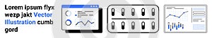 Data Analysis Tools with Graphs, Charts, and Analytical Icons