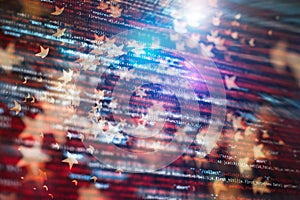 Computer script. Web develop company web interface icon for software design concept. PHP code abstract technology background