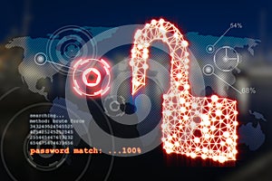 Computer security concept Padlock