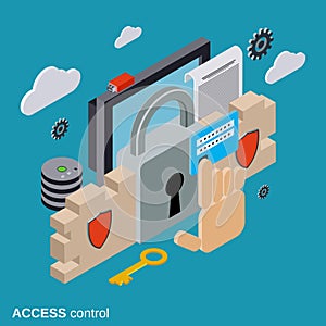 Computer security, data protection, access control vector concept