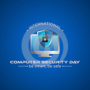 Computer Security Day letter emblem in modern style