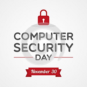 Computer Security Day. November 30. Vector illustration, flat design