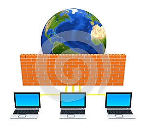 Computer Security Firewall Concept