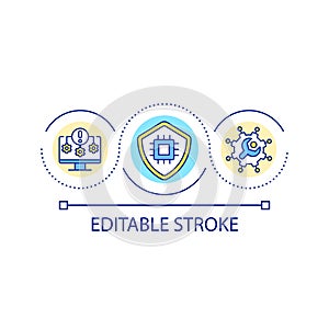 Computer security improvement loop concept icon