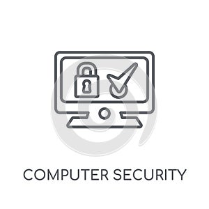 Computer security linear icon. Modern outline Computer security