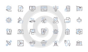 Computer security line icons collection. Firewall, Malware, Encryption, Hacking, Passwords, Cybercrime, Antivirus vector photo