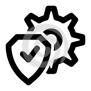 Security System, Computer Security, Cyber Security Outline Icon