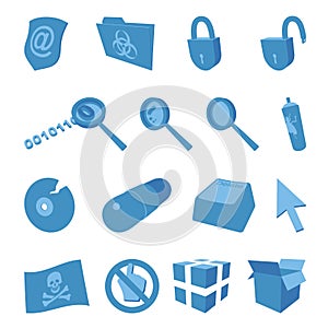 Computer security - set of vector icons