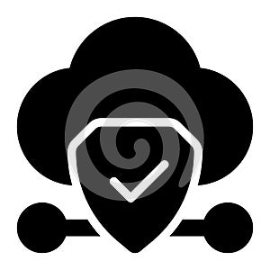 Cloud Security, Cloud Protection Glyph Solid Icon