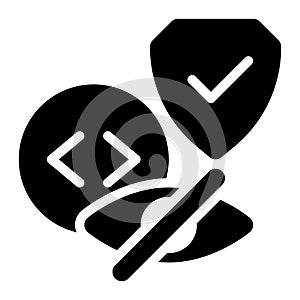 Anti Spyware, Spyware Protection Glyph Solid Icon