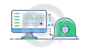 Computer security system: digital defense and cyber protection, vector design Generative AI