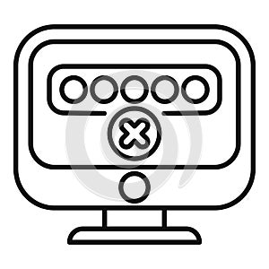 Computer security system showing password protected access with error message