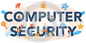 Computer security typographic header. Idea of digital data