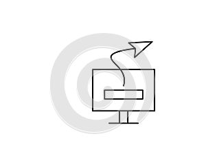 Computer, send, message icon. Simple line, outline vector of information transfer icons for ui and ux, website or mobile