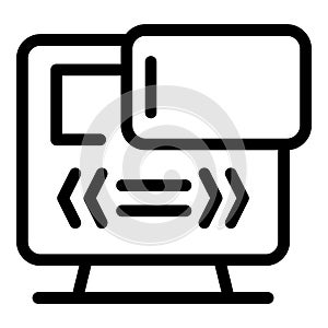 Computer sending data through smartphone icon showing wireless transfer