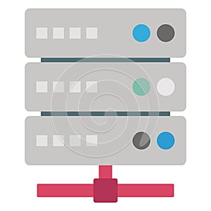 Computer server Color Vector icon which can easily modify or edit
