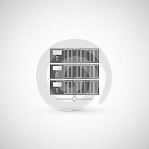 Computer Server icon, flat design. Vector illustration.