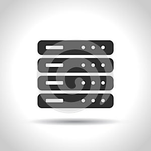 Computer server icon. Flat design, vector illustration