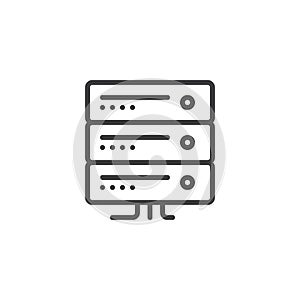 Computer server line icon