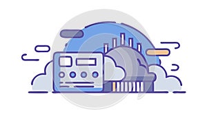 Computer Server Rack System, Data Processing and Networking, vector design Generative AI