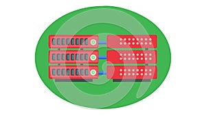 Computer Server Rack System, Network Data Storage, vector design Generative AI