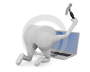 Computer service on white background. Isolated 3D illustration
