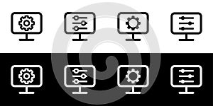 Computer setting, configuration, and preference icon set.
