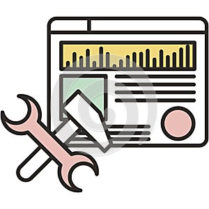 Computer settings configure tool icon line vector