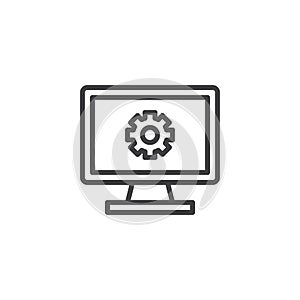 Computer setup line icon