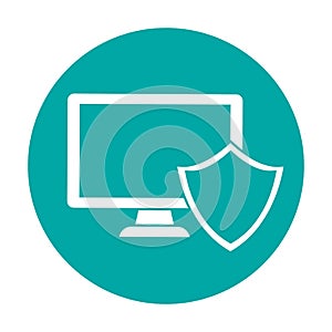 computer shield server banner icon