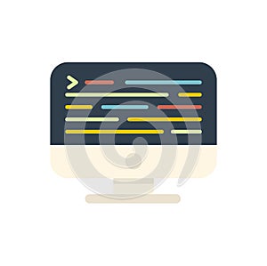 Computer showing programming code on screen icon