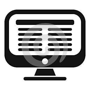 Computer showing website code programming icon