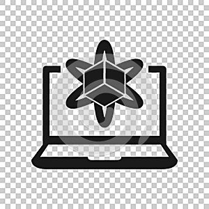 Computer simulation icon in transparent style. Vr device vector illustration on isolated background. Technology business concept