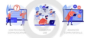 Computer skills requirement abstract concept vector illustrations.