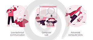 Computer skills requirement abstract concept vector illustrations. photo