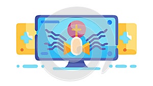 Computer with Smartwatch Interface: Tech and Connectivity, vector design Generative AI