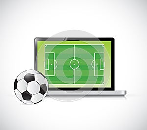 Computer soccer concept illustration design