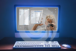 Computer social media stalker stalking id theft photo