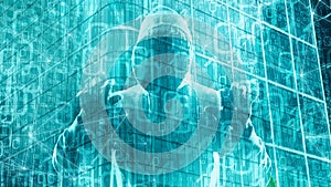 Computer software abstract background, computer binary code stream