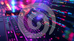 Computer software development, web design, and programming concept. Abstract programming language and computer code on