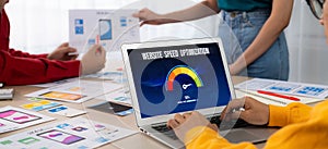 Computer software evaluating website loading speed brisk.