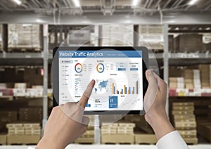 Computer software for website traffic analytics data on computer screen snugly