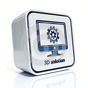 Computer Solution 3D Icon isolated