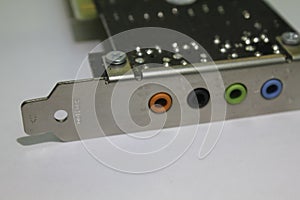 Computer sound card close up
